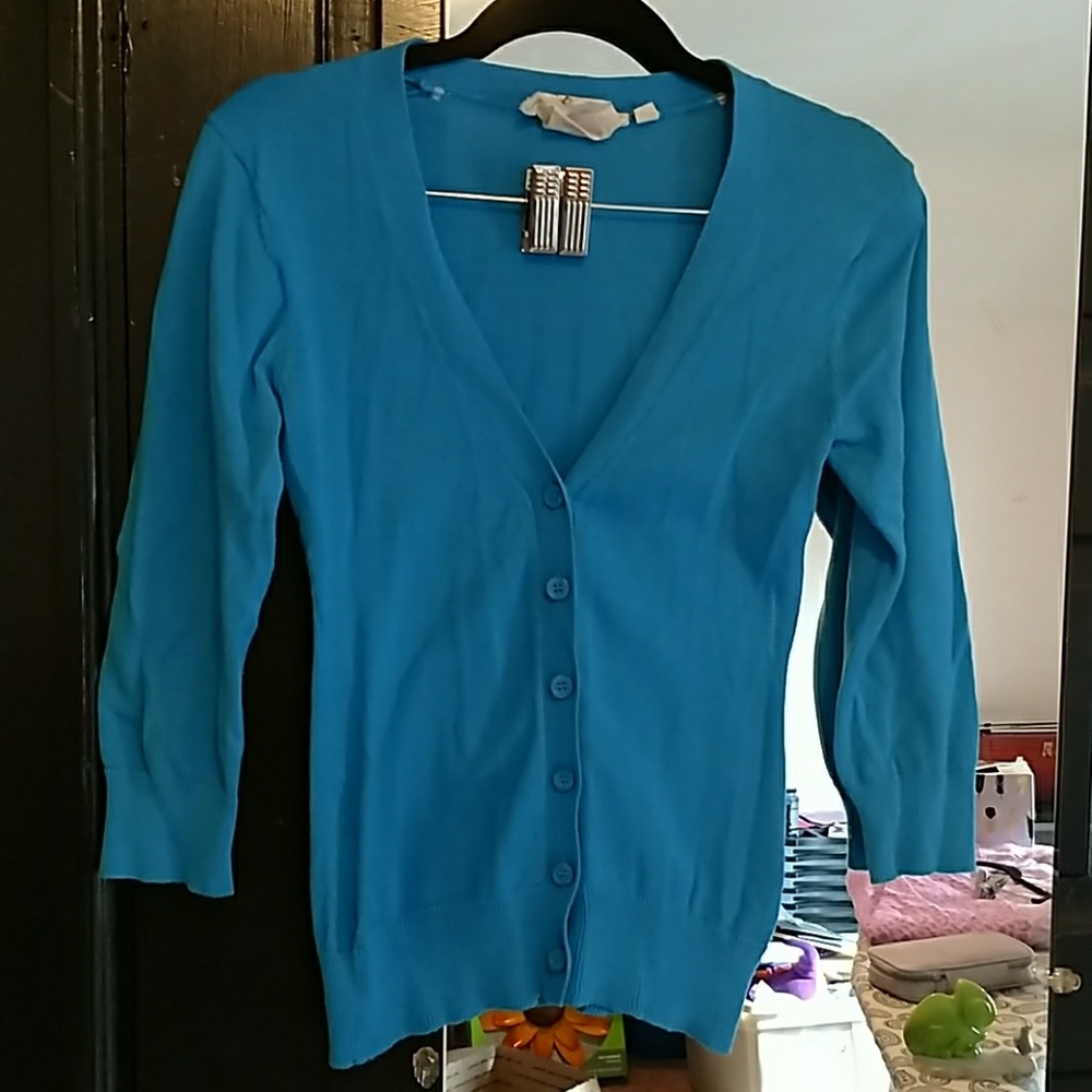 Bright blue Derek Heart cardigan, size medium